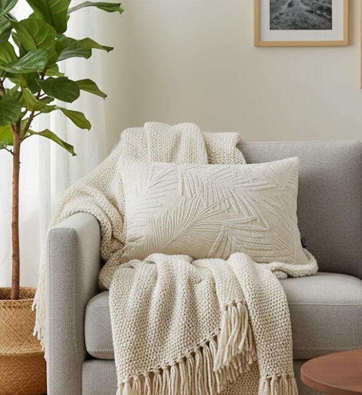 Home Deco and More Thodo Cotton Rectangular Filled And Vaccumed Cushion, Packshot View