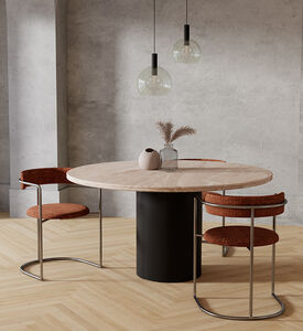 Home Deco and More Metal Base Round Dining Table, Packshot View