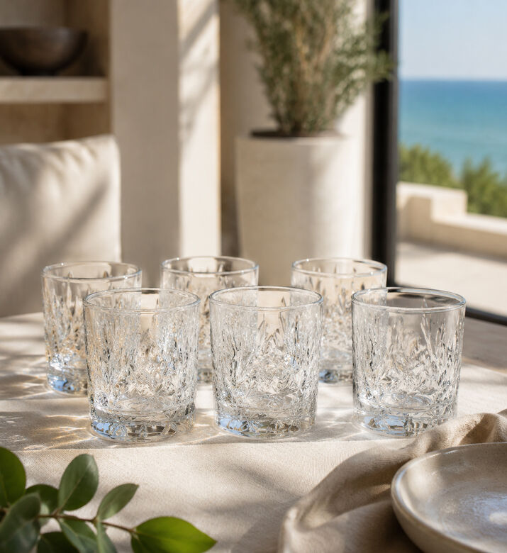 Salt and Pepper Embellished Shot Glasses 6-piece Set, Clear, 60-ml, Packshot View