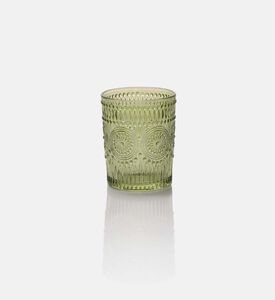 Home Deco and More Glass Engraved Tealight Holder, Green, Packshot View