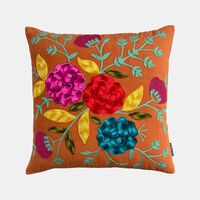 Lurex Floral Embroidered Cushion