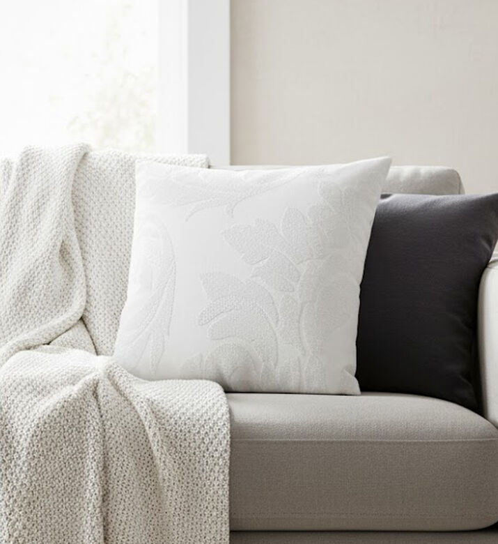 Home Deco and More Gloss Embellished Cotton Cushion, Packshot View