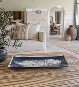 Edg Glass Feather Rectangular Plate, Packshot View