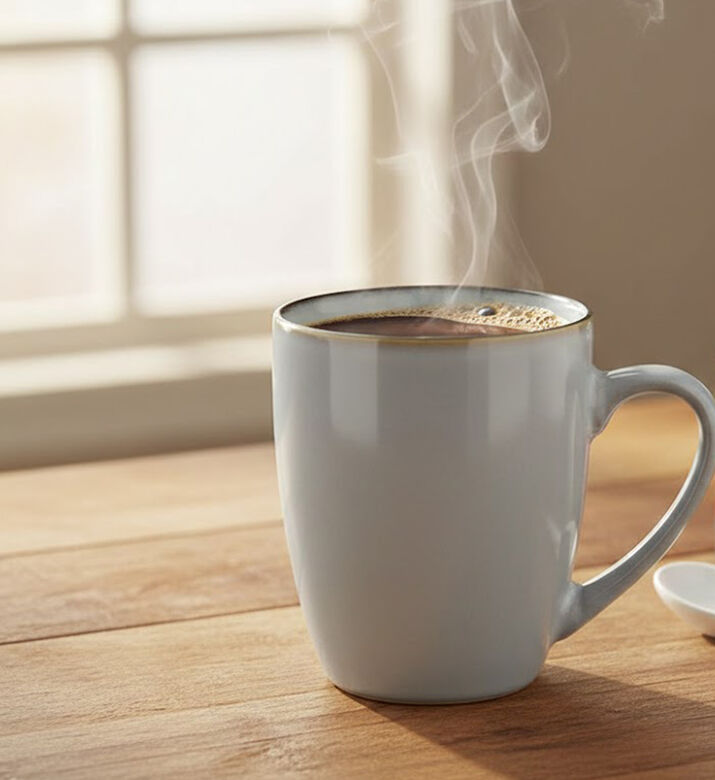 Home Deco and More Ceramic Black Trim Handled Mug, Packshot View