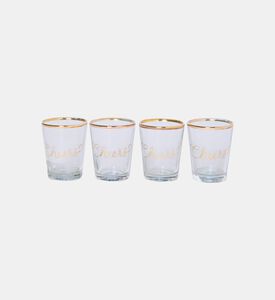 Just Married Gold Rim Shot Glass Set