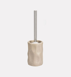 Home Deco and More Textured Stoneware Toilet Brush Holder, Beige, Packshot View