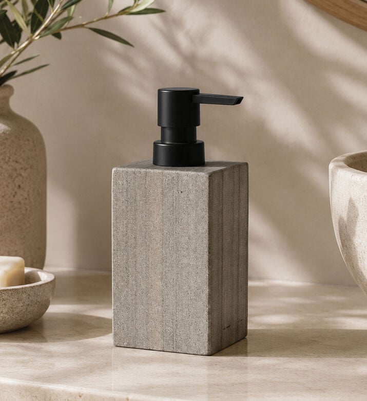 Home Deco and More Soho Marble Square Soap Dispenser, Packshot View