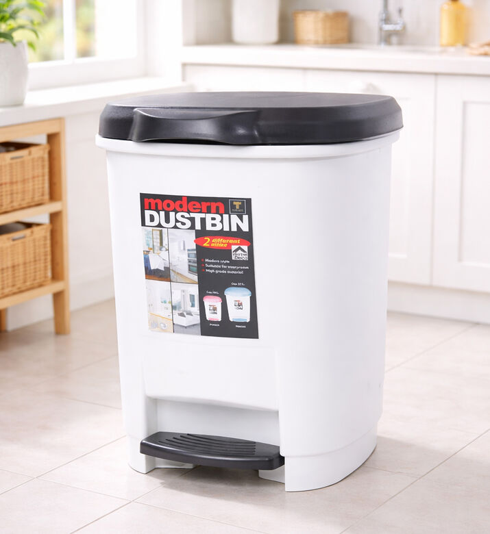 Home Deco and More Plastic Step-on Pedal Bin - 10 W, Packshot View