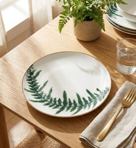 Home Deco and More Coupe Leaf Print Porcelain Plate 4-piece Set - 27.31 Cm, Packshot View
