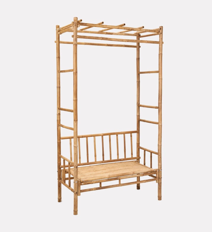 Home Deco and More Pergola Frame Bamboo Bench, Packshot View