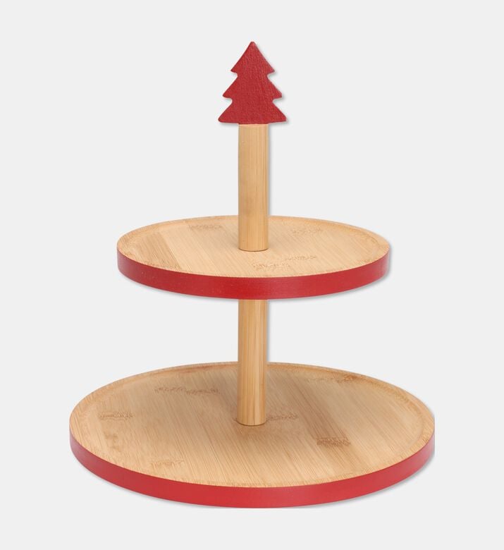 Home Deco and More Bamboo Two-tiers Christmas Food Stand, Packshot View