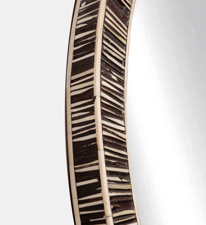 Home Deco and More Round Bone-inlay Wall Mirror, Packshot View