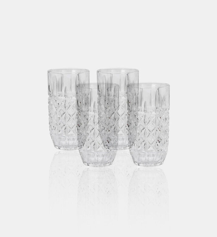 Salt and Pepper Bond Piano Glass Highballs 4-piece Set, Packshot View