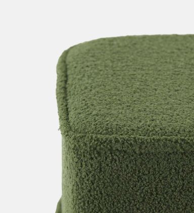 Kiki Teddy Fabric Square Pouf