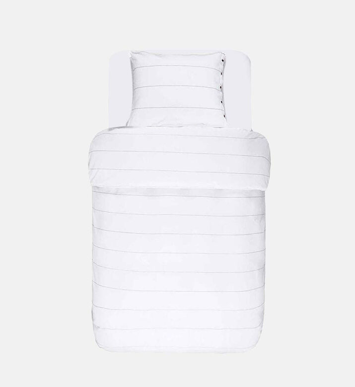 Marco Polo Simla Cotton Linen Bed Set, White, 140x220-cm, Packshot View