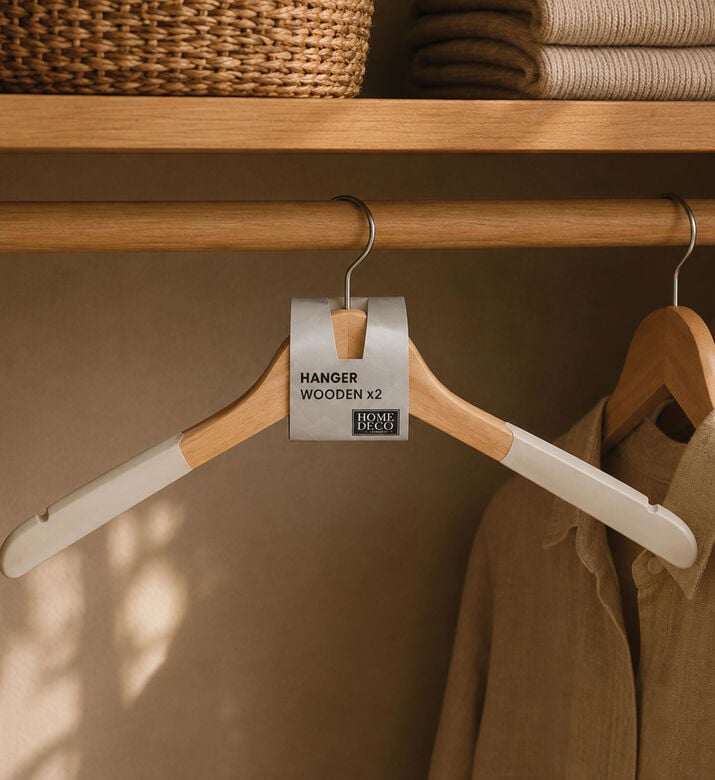 Home Deco and More Wood Clothes Hanger, Packshot View