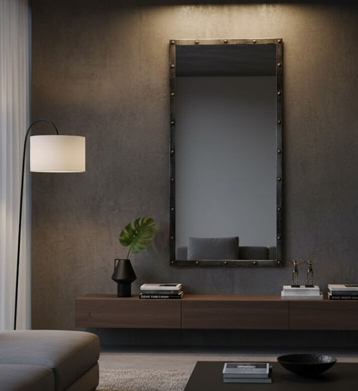 Home Deco and More Jason Iron Frame Rectangular Mirror, Clear, 60x3x120-cm, Packshot View Home Deco and More Jason Iron Frame Rectangular Mirror, Clear, 60x3x120-cm, Packshot View