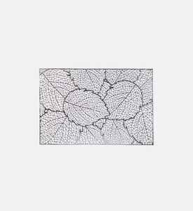 Excellent Houseware Leaf Embellished Pvc Placemat, Silver, Packshot View
