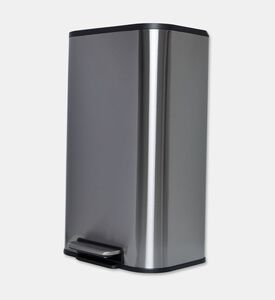 Home Deco and More Soft Close Fingerprint Proof Pedal Bin, Silver, 30-l, Packshot View