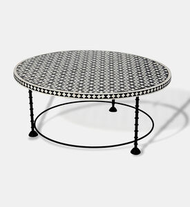 Home Deco and More Chess Round Iron Coffee Table, Packshot View