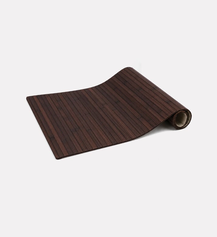 Home Deco and More Bamboo Bathroom Mat, Dark-brown, Packshot View