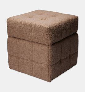 Home Deco and More Removable Lid Storage Pouf, Brown, Packshot View