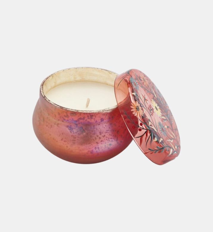 Edg Fioridip Floral Lid Potted Candle, Pink, 8-cm, Packshot View