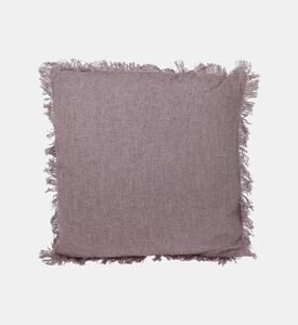 H and S Collection Cotton Zippered Slub Cushion, Brown, Packshot View