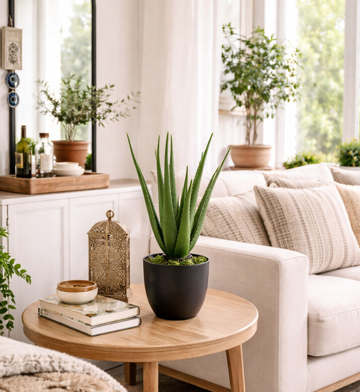 Decostar Aloe Faux Pot Plant, Packshot View