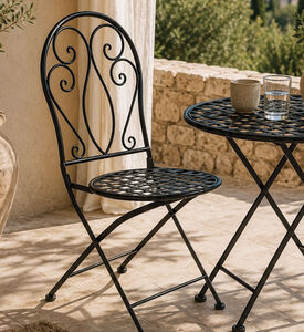 Home Deco and More Scroll Back Folding Bistro Chair, Packshot View