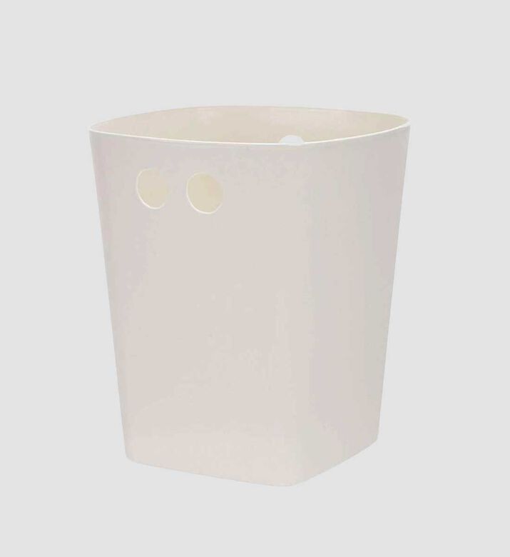 Home Deco and More Plastic Square-shape Trash Bin, White, M, Packshot View