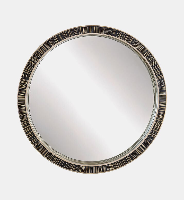 Home Deco and More Round Bone-inlay Wall Mirror, Packshot View Home Deco and More Round Bone-inlay Wall Mirror, Packshot View