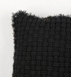 Home Deco and More Iris Woven Knit Handmade Cushion, Anthracite, 45x45x45-cm, Packshot View