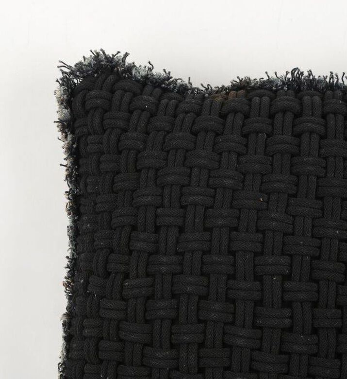 Home Deco and More Iris Woven Knit Handmade Cushion, Anthracite, 45x45x45-cm, Packshot View