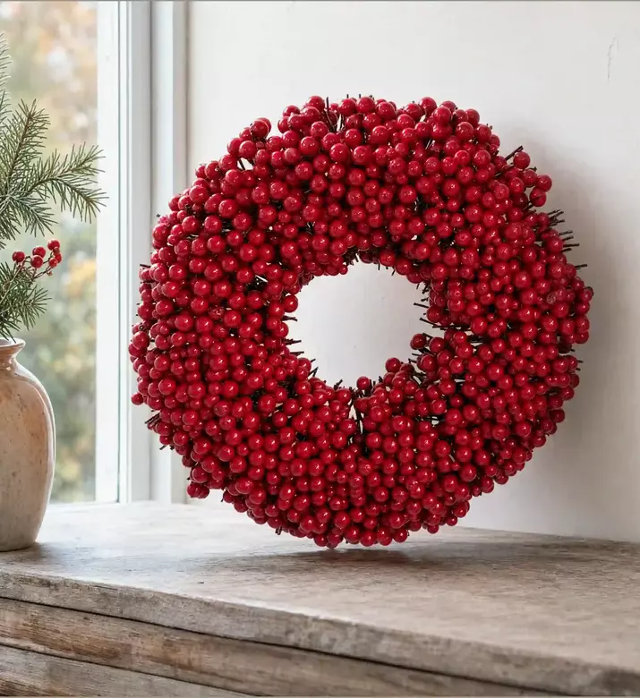 Shishi Circular Berry Wreath 45 Cm, Model View
