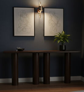 Home Deco and More Pillar Mango Wood Console, Packshot View