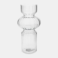 Three-layer Clear Glass Vase 15x15x31cm