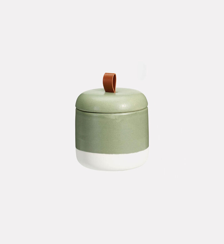 Home Deco and More Dolomite Storage Jar, Green, Packshot View