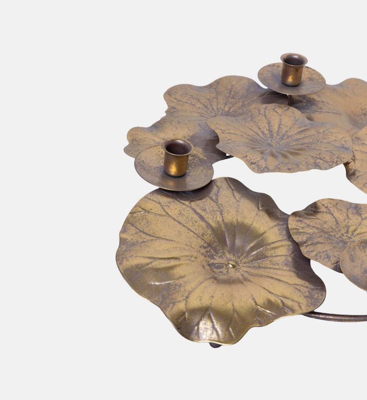 Foglie Gold Metal Candle Holder