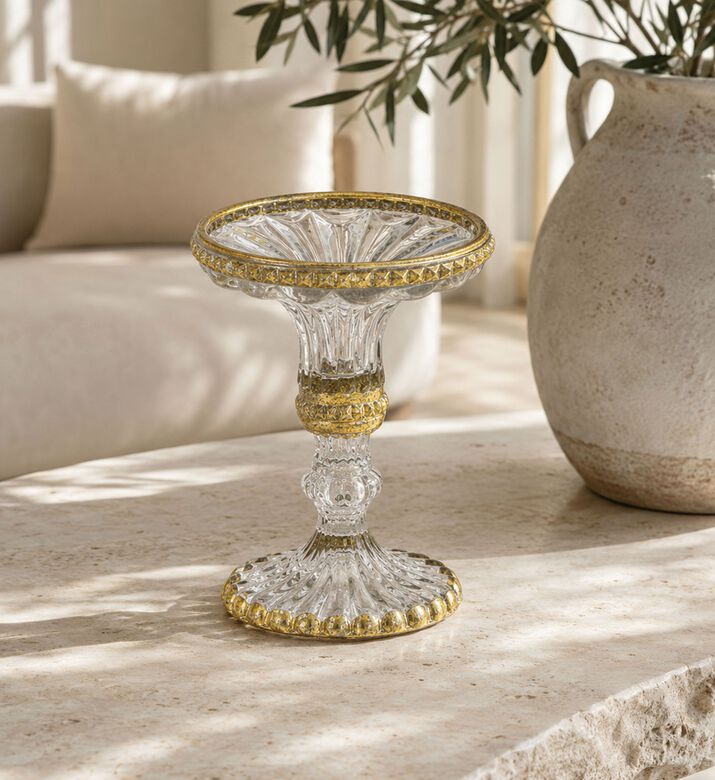 Glass Scalloped Edge Candle Holder