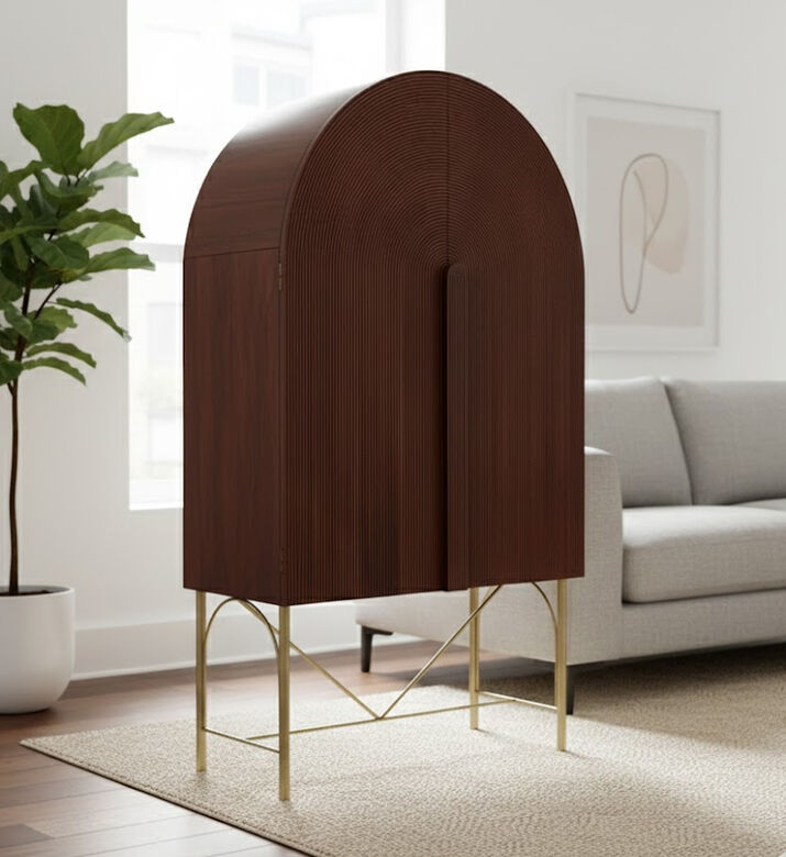 Home Deco and More Pillar Mango Wood Cabinet, Packshot View