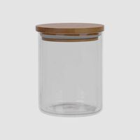 Glass Wood Storage Jar