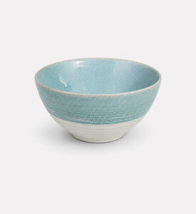 Home Deco and More Porcelain Two-tone Bowl, Cyan, Packshot View