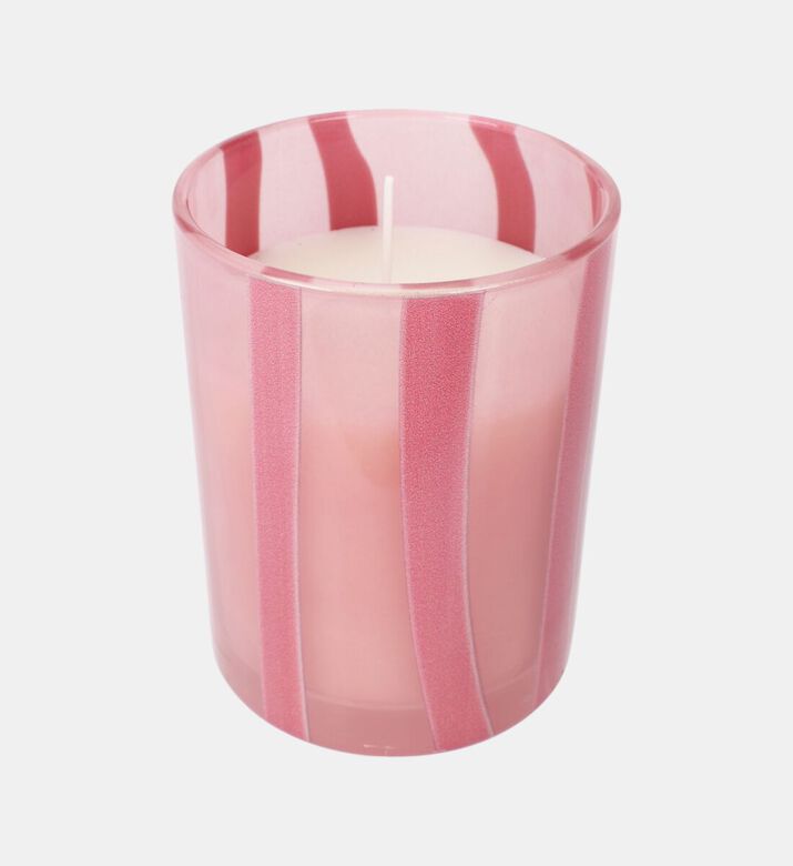 Home Deco and More Striped Candle-in-glass, Pink, Packshot View