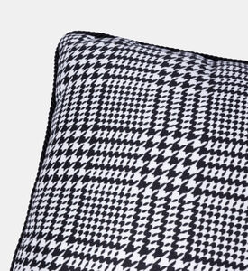 Baci Milano Optical Houndstooth Print Pillow, Black, 45x45-cm, Packshot View