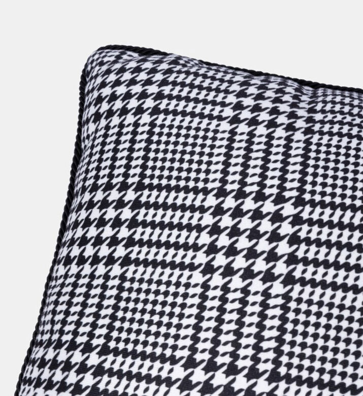 Baci Milano Optical Houndstooth Print Pillow, Black, 45x45-cm, Packshot View