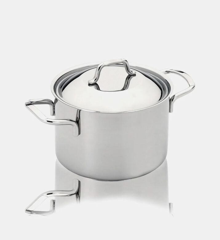 Silampos Stainless Steel Stock Pot, Silver, 32-cm, Packshot View