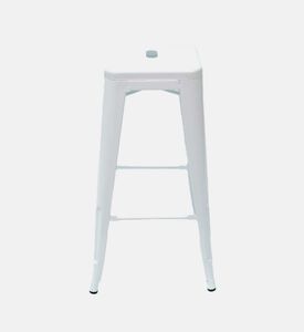 Home Deco and More Steel Powder Coating Bar Stool Indus, White, 43x43x76-cm, Packshot View