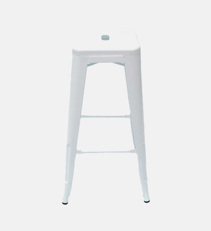 Home Deco and More Steel Powder Coating Bar Stool Indus, White, 43x43x76-cm, Packshot View