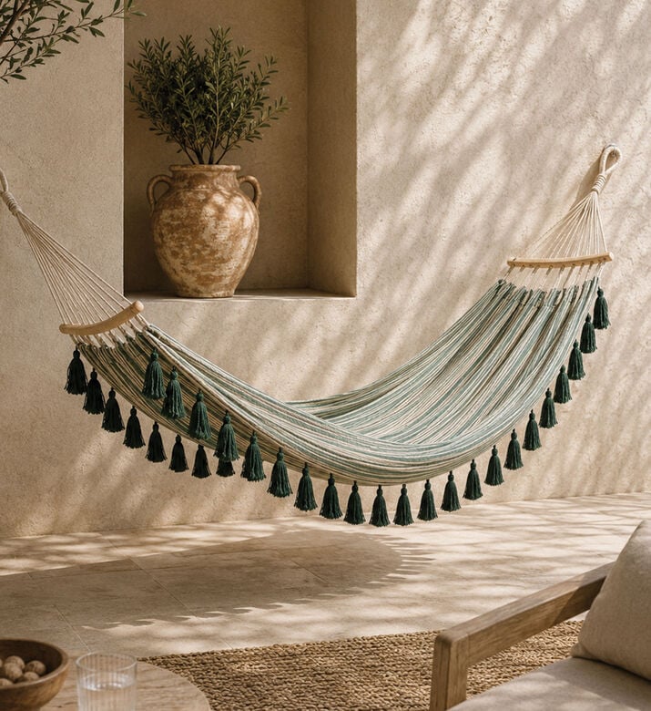 Home Deco and More Polycotton Striped Hammock, Packshot View